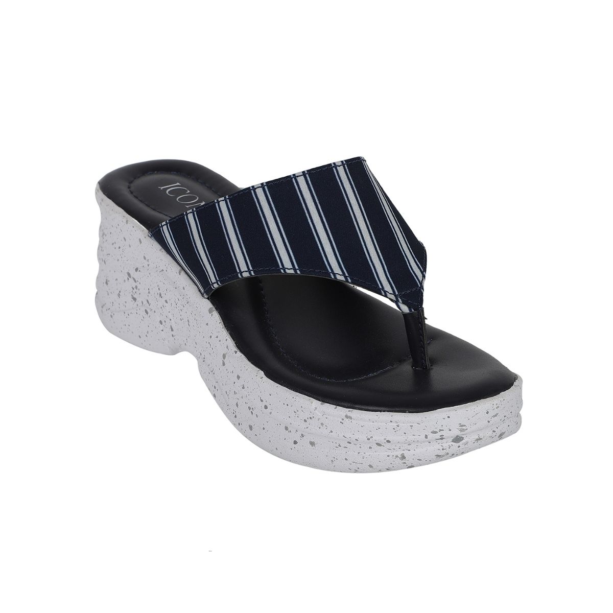 Iconics Navy Blue Women Striped Sandals Buy Iconics Navy Blue