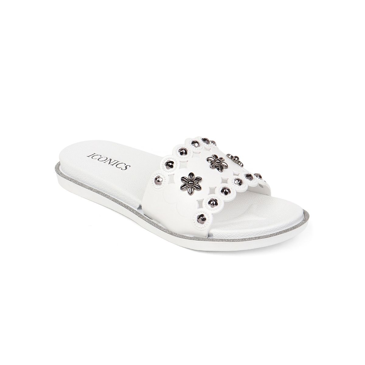 Womens best sale embellished sliders