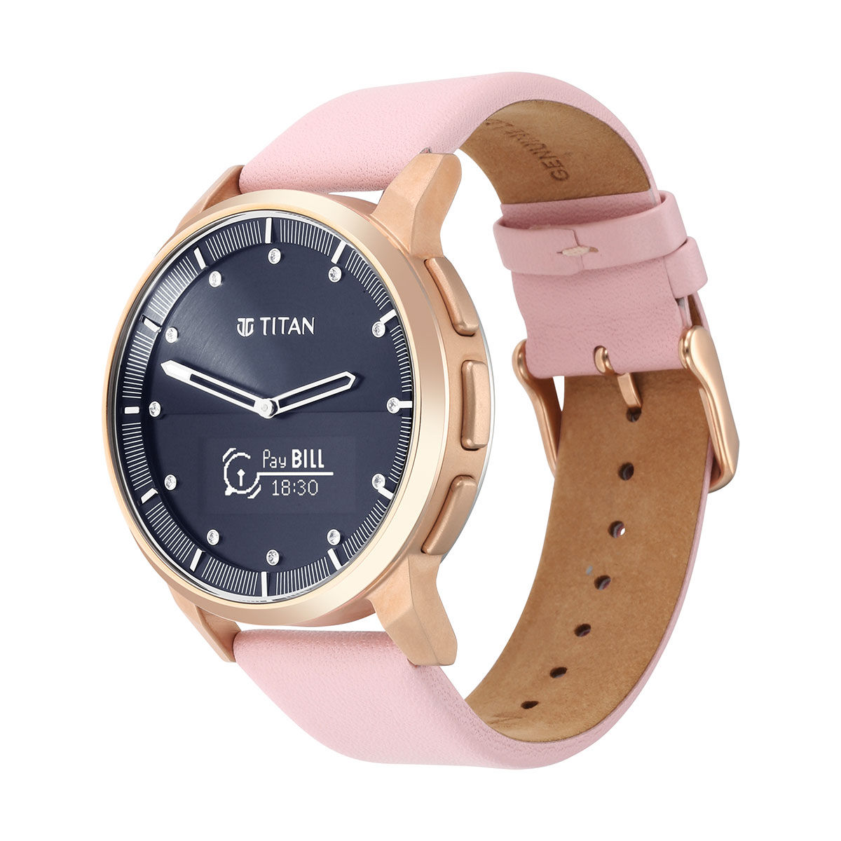 titan connected blue dial smartwatch