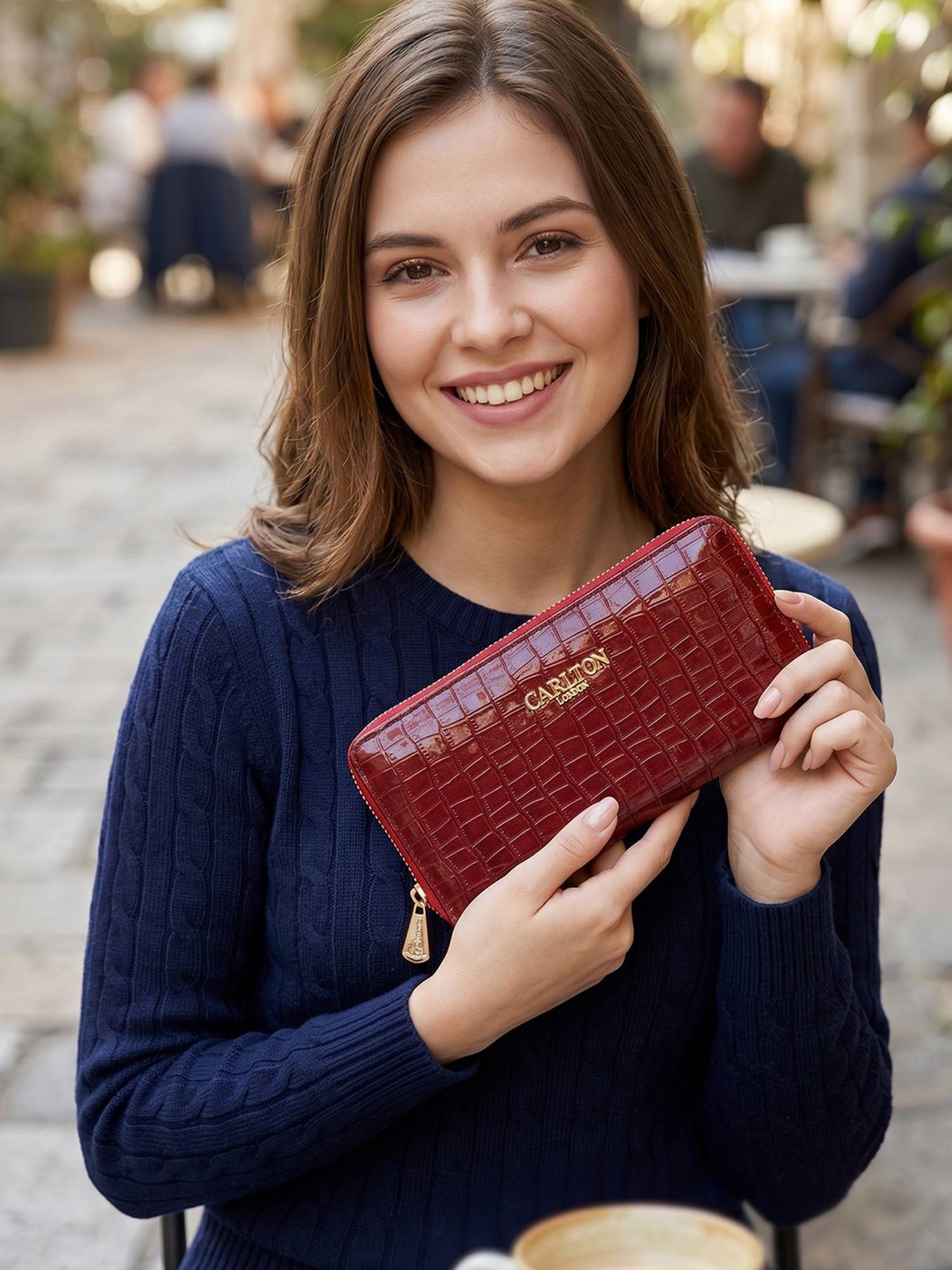 Carlton London Zip Wallet for Daily Use Red
