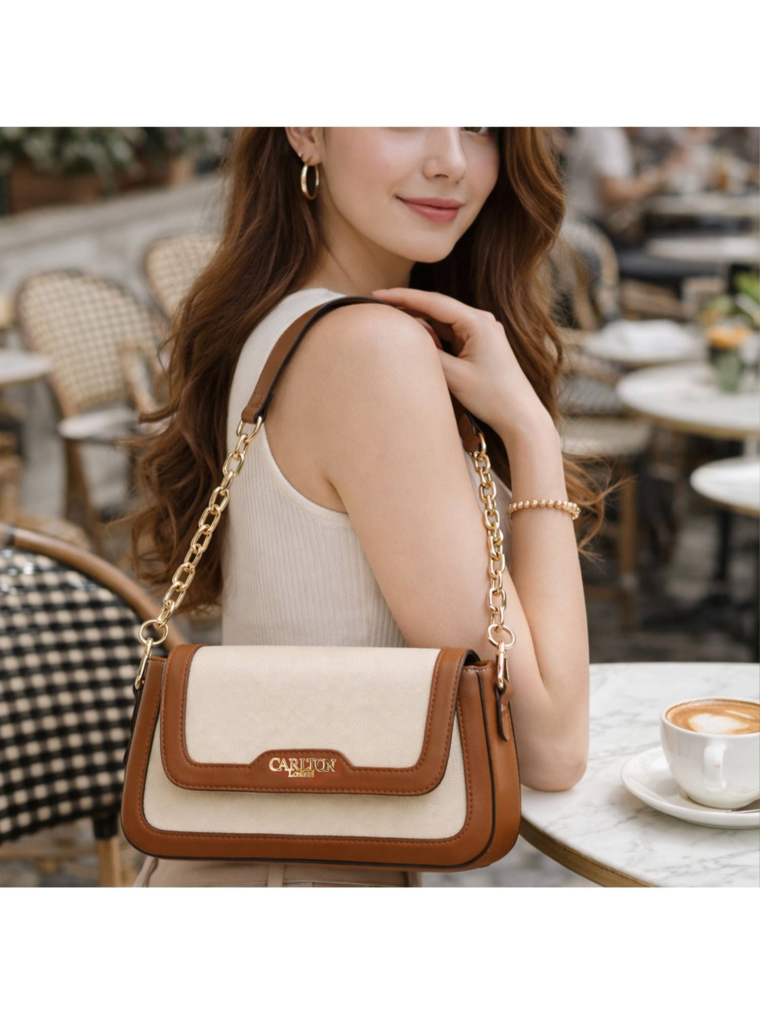 Carlton London Womens Stylish Handbag for Women Tan