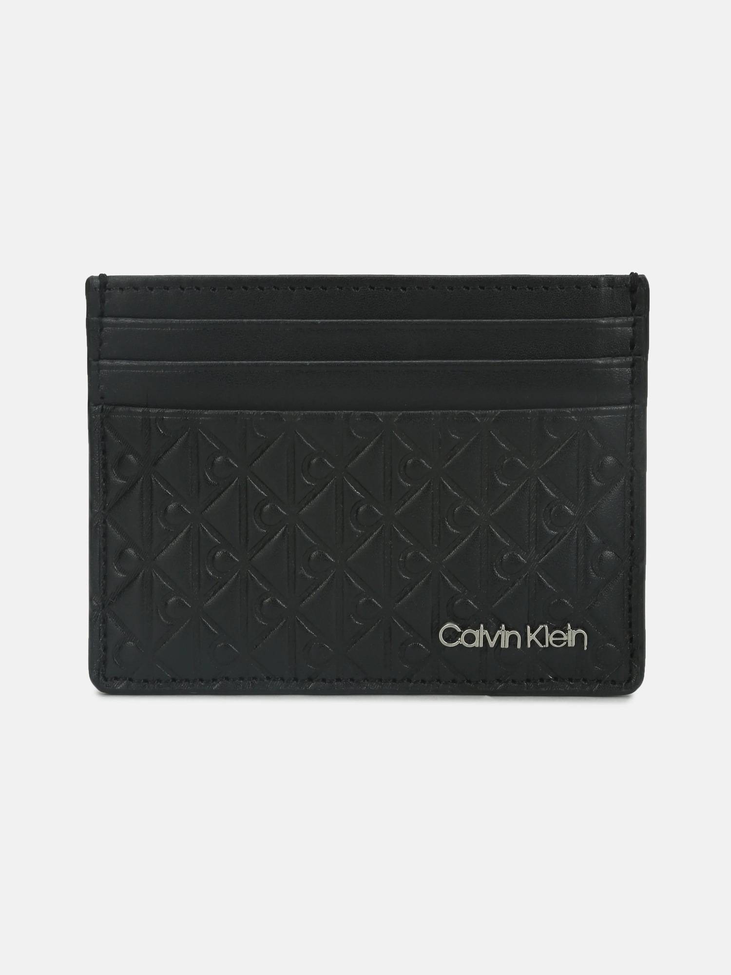 Calvin Klein Logo Black Leather Card Wallet