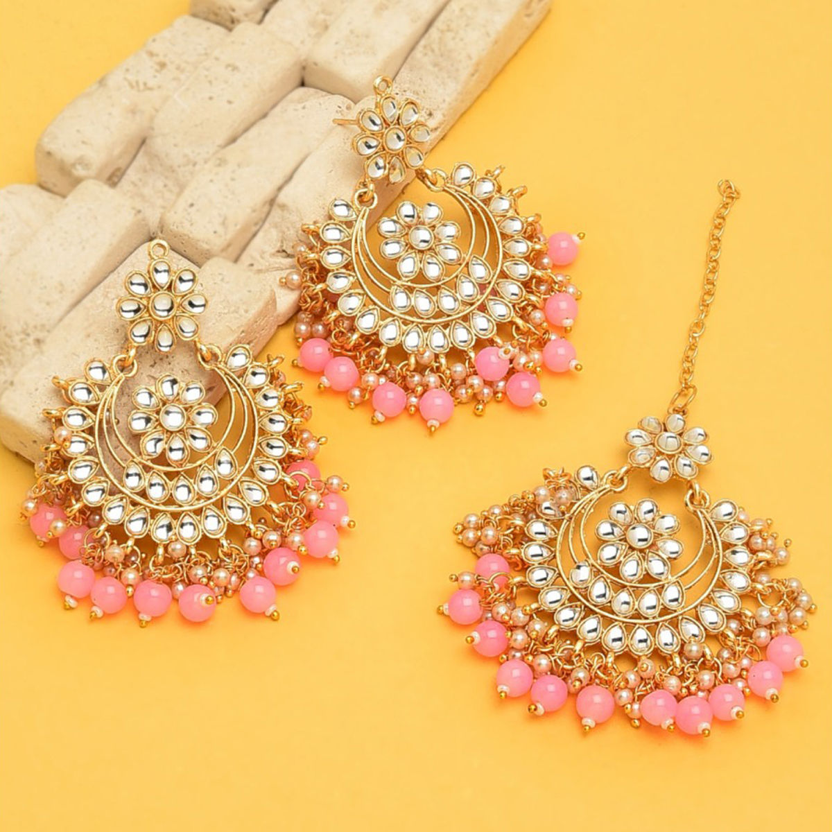 Peach Wedding Earrings Online Shopping for Women at Low Prices