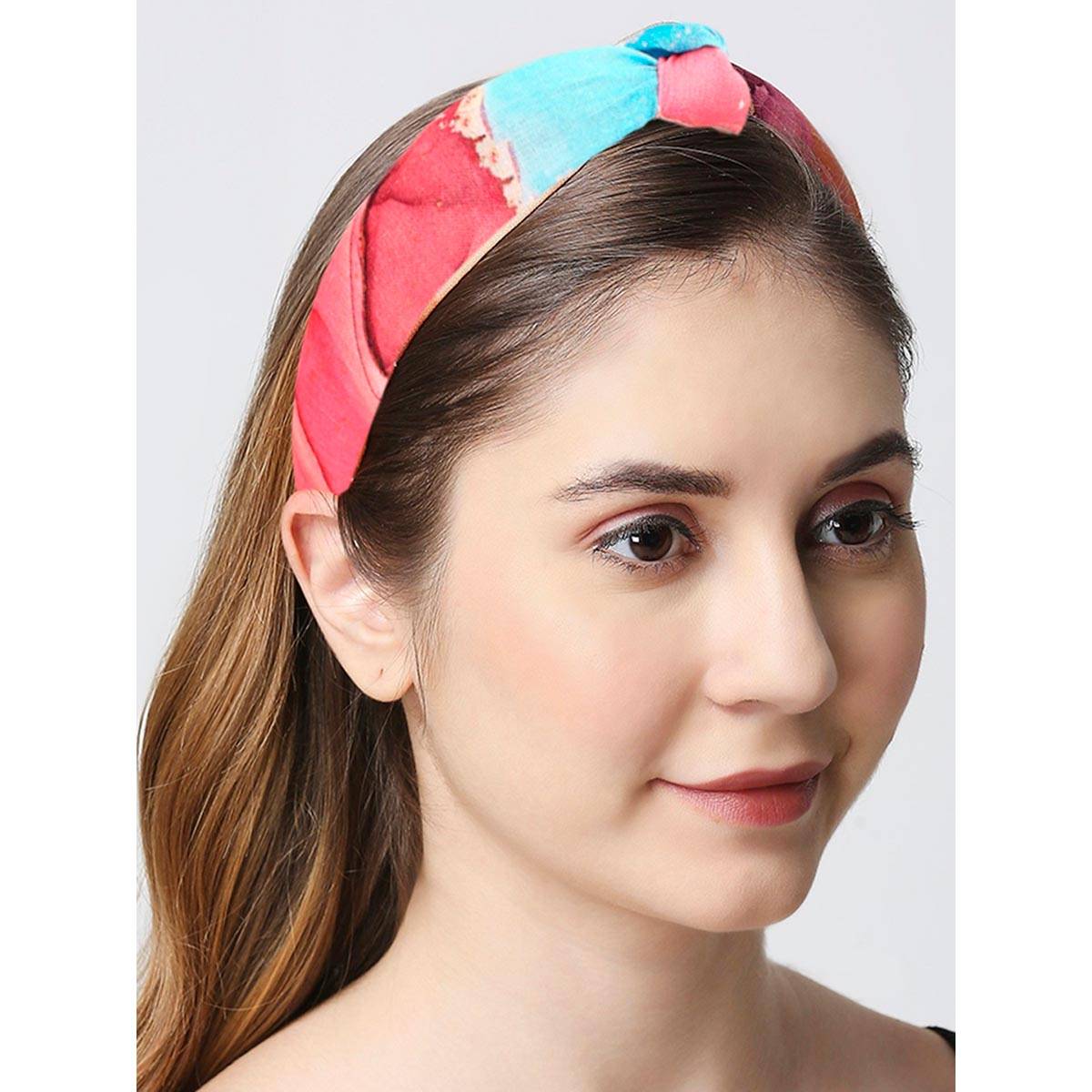 OOMPH Women Latest Stylish Galaxy Print Pink Knotted Hair Band