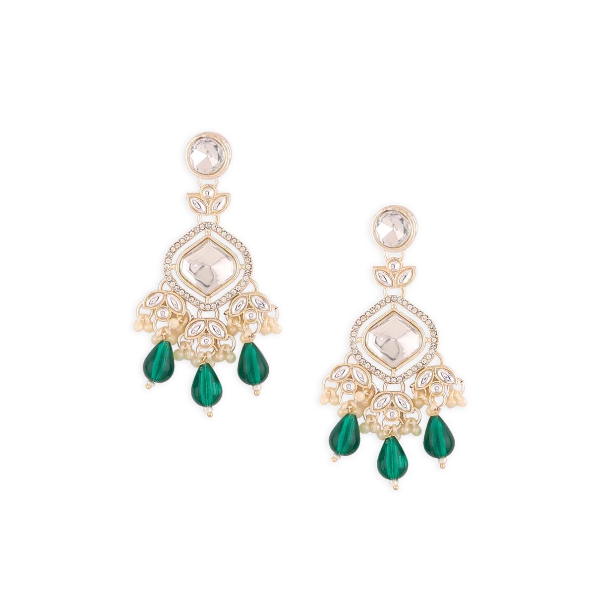 Zaveri Pearls Green Kundan Bridal Jewellery Set-ZPFK16926