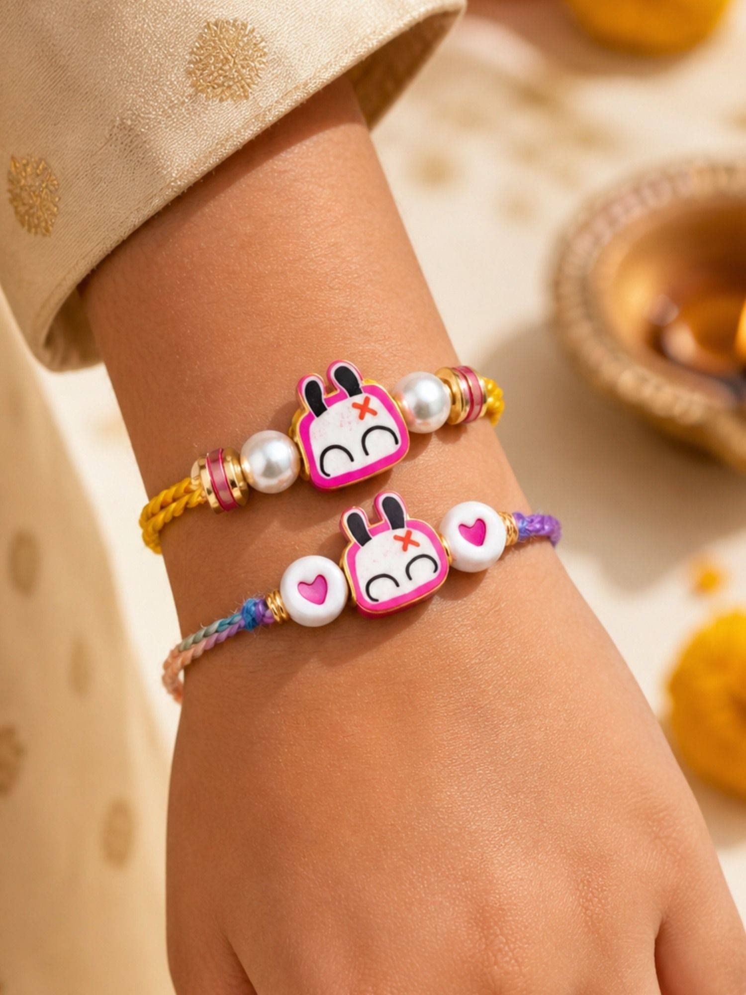 Digital Dress Room Kids Bunny Cartoon Rakhis (Pack of 2)