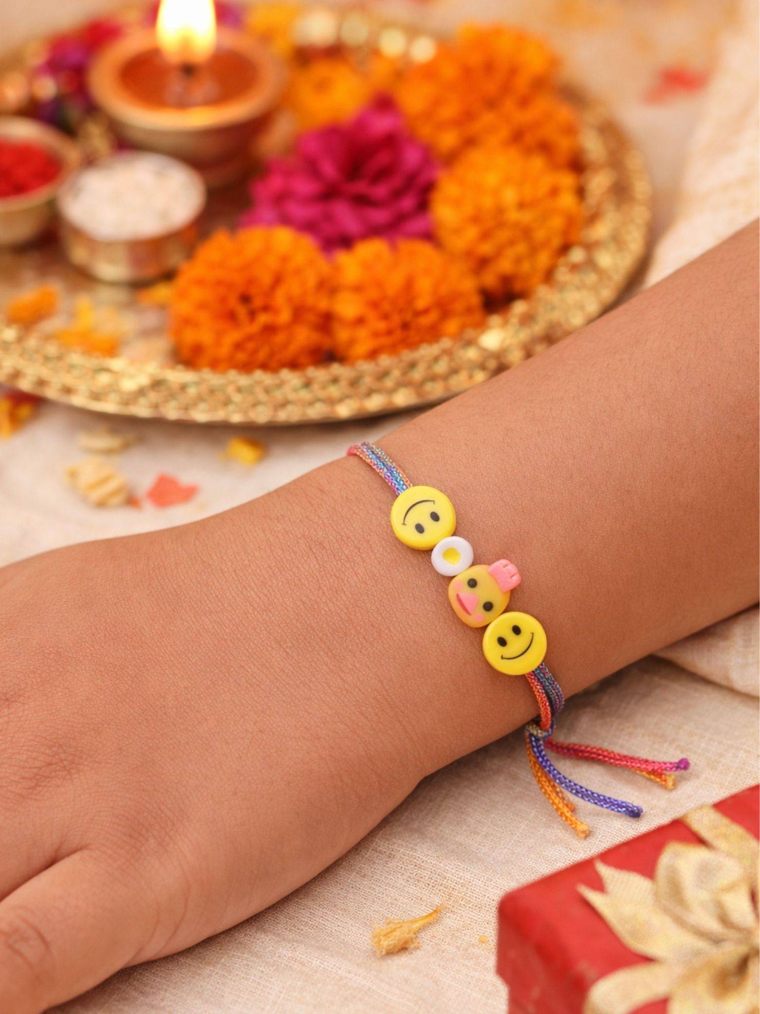Digital Dress Room Kids Yellow Smiley Duck Rakhi