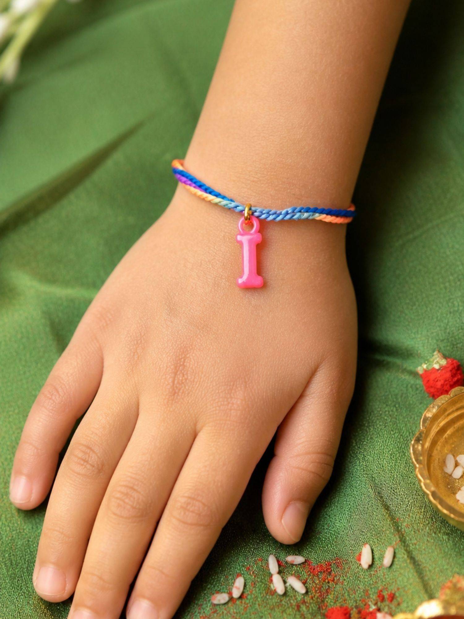 Digital Dress Room Kids Pink I Letters Rakhi