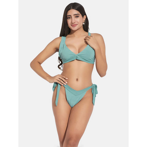 Buy Secrets By ZeroKaata Women Ribbed V-Neck Beach Wear Swim