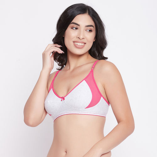 Buy Clovia Double Layered Non Wired Full Coverage T-Shirt Bra - Pink at  Rs.329 online