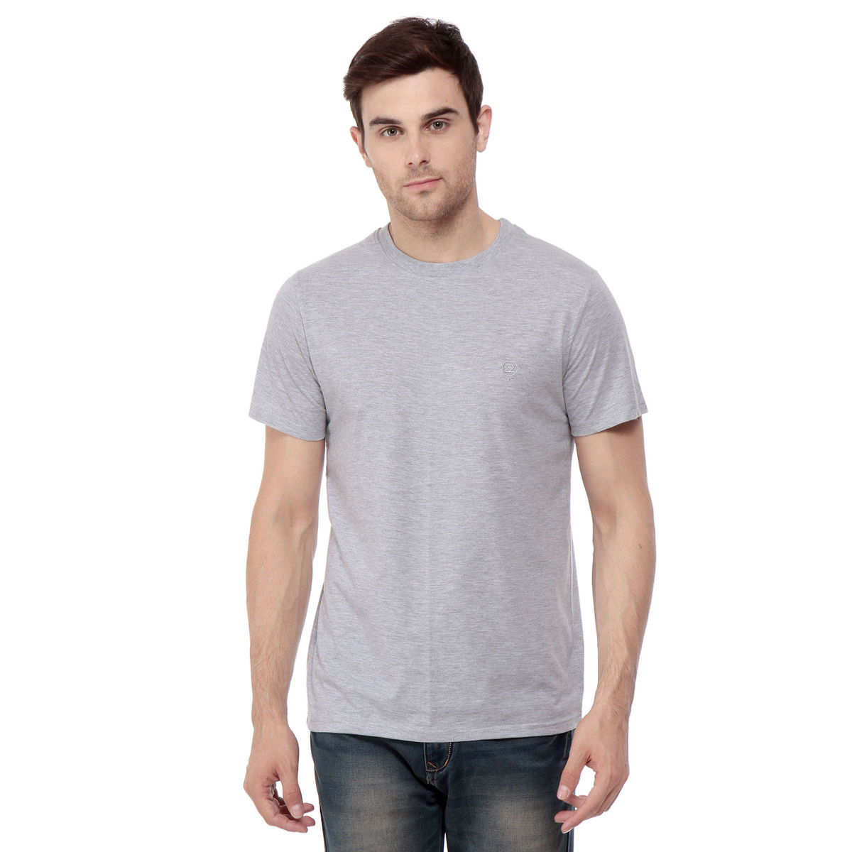 CHKOKKO Grey Round Neck T-Shirt (XL)