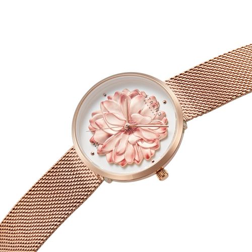 Tambour Slim Blossom Reference Q1H23, a rose gold quartz wristwatch