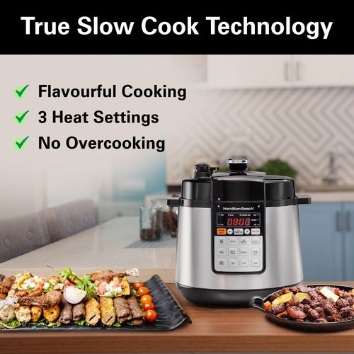 Hamilton Beach Electric Pressure Cooker, 10 in 1, Stainless Steel,  Slow Cook