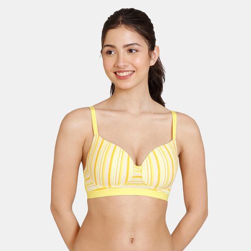 Buy Zivame Woodstock Mood Double Layered Non Wired 3-4th Coverage T-Shirt  Bra - Maize - Yellow online