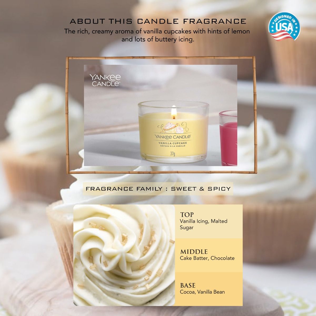 Yankee Candle Filled Votive Scented Candle Vanilla Cupcake Buy