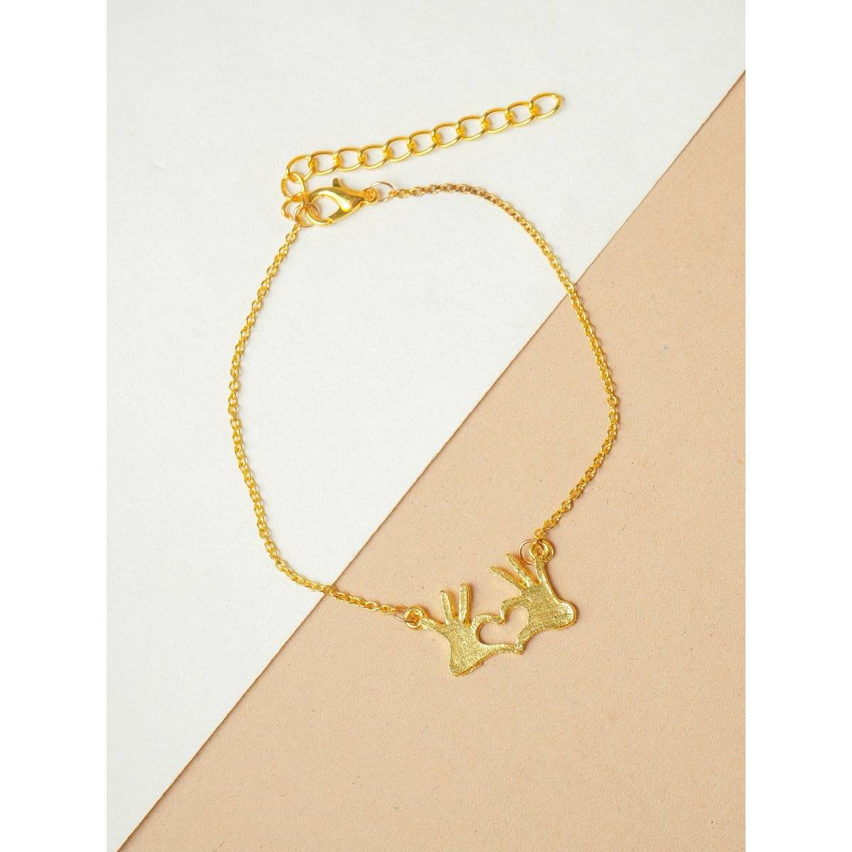 VIRAASI Gold Plated Heart Bracelet