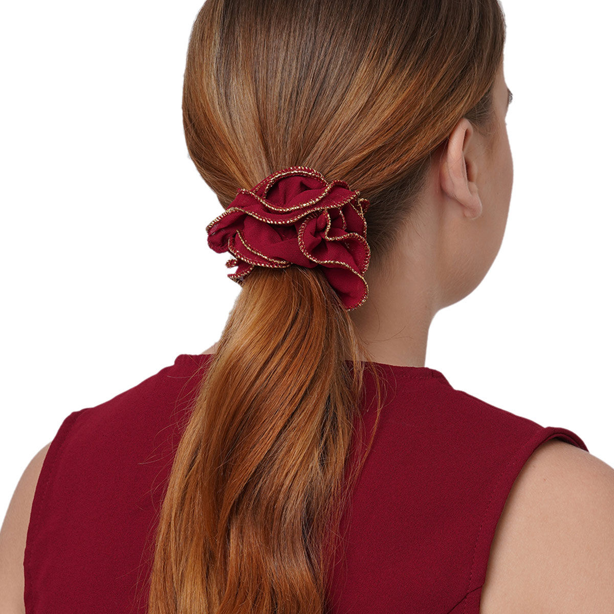 Toniq Maroon Ruffled Elastic Hair Scrunchies For Women: Buy Toniq Maroon  Ruffled Elastic Hair Scrunchies For Women Online at Best Price in India |  Nykaa