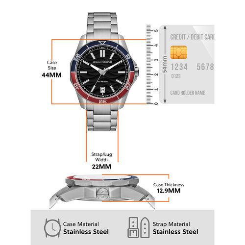 Buy Silver Online EXCHANGE Spencer ARMANI AX1955 Watch (Medium)