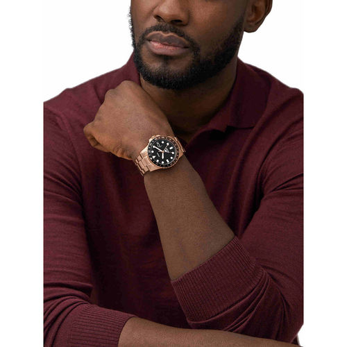 Buy Fossil Blue Gmt Rose Gold Watch FS6027 (Medium) Online