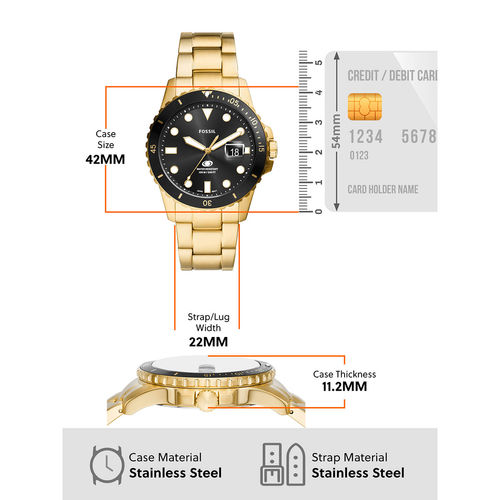 Watch Buy Online Gold Fossil Dive (Medium) FS6035