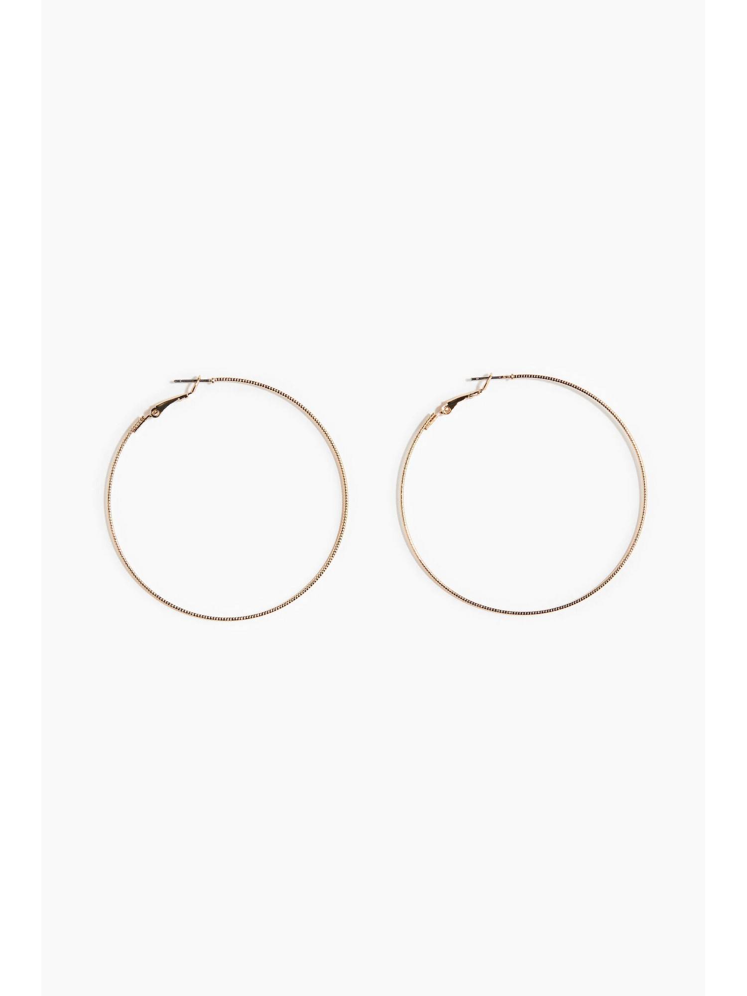 H&M Women Gold Textured Hoop Earrings