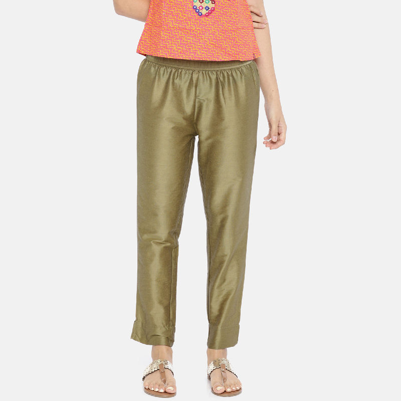 Buy Go Colors Women's Beige Cotton Blend Kurti Pants (Cigarette Trouser) at  Amazon.in