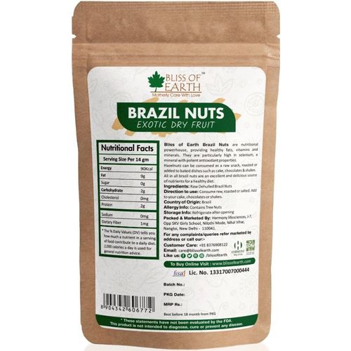 Bliss Of Earth Naturally Organic Brazil Nuts - 200 G