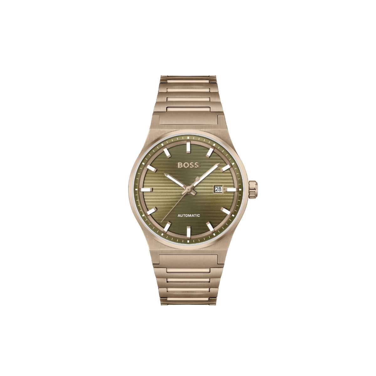 Buy Boss Candor Mech-Automatic Olive Green Round Dial Mens Watch