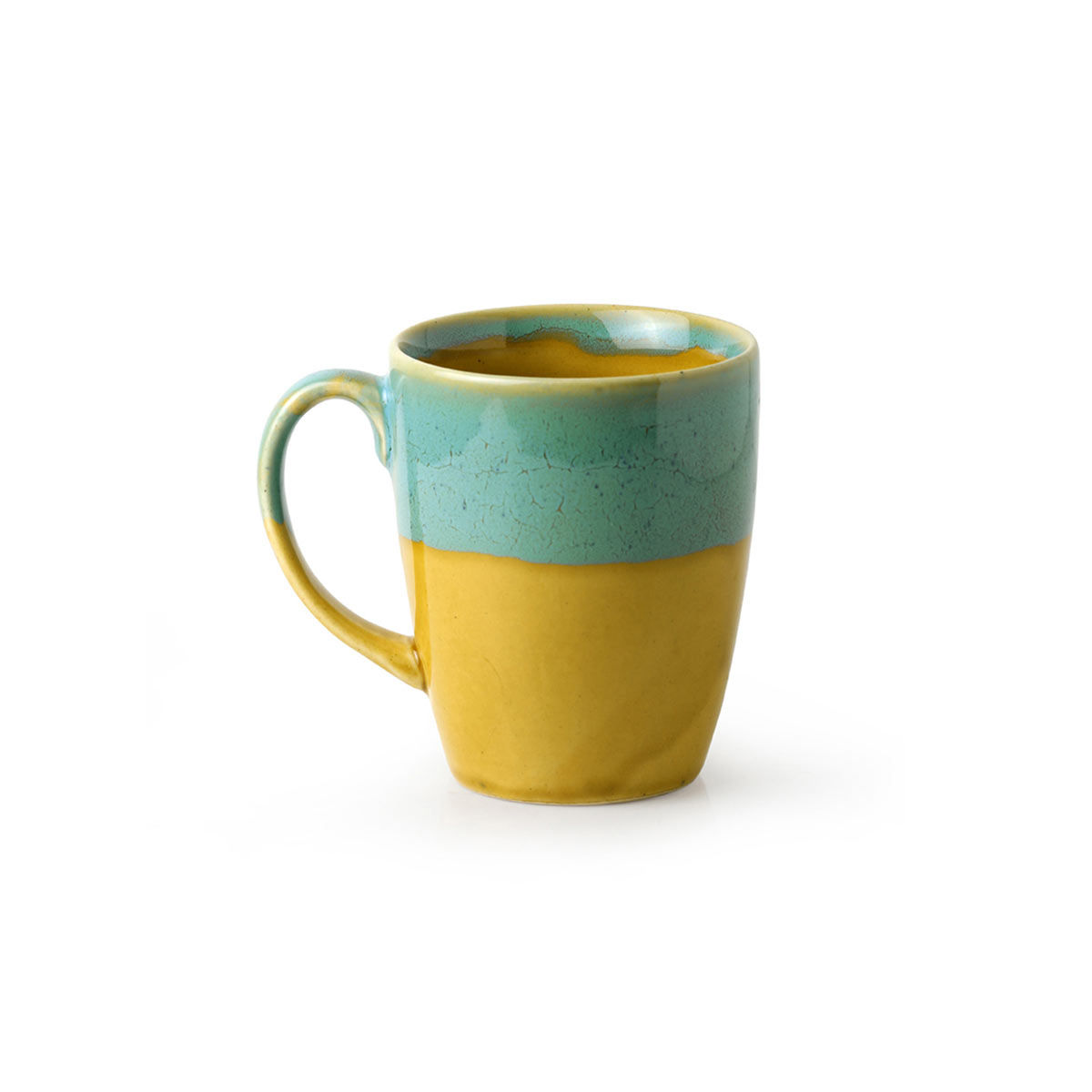 ExclusiveLane River Rims Studio Pottery Glazed Coffee Mug In Ceramic (330 ML, Microwave Safe