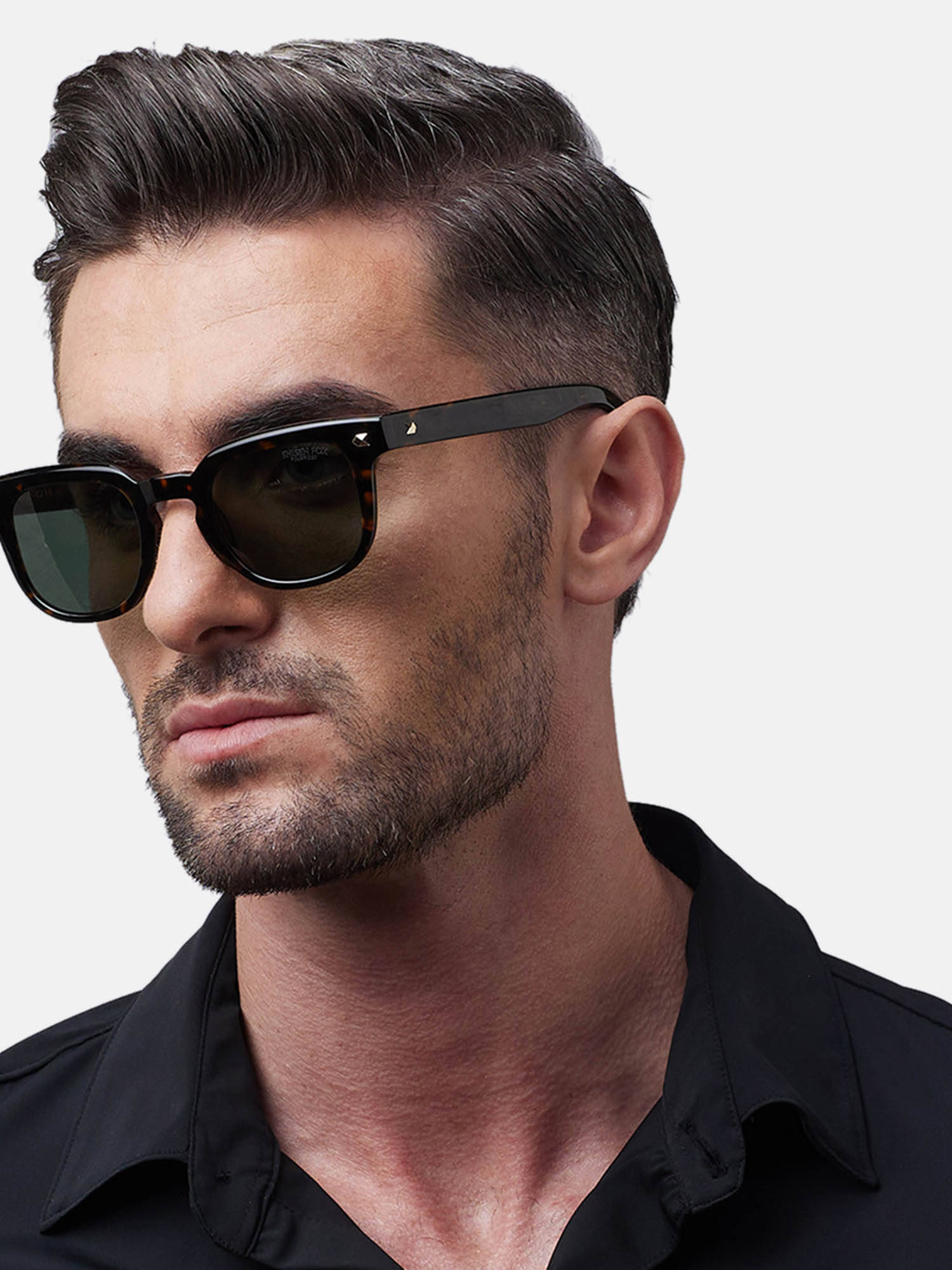 Shisen Fox Osaka Dark Brown & Polarized Frame Green Lens Sunglasses (48)