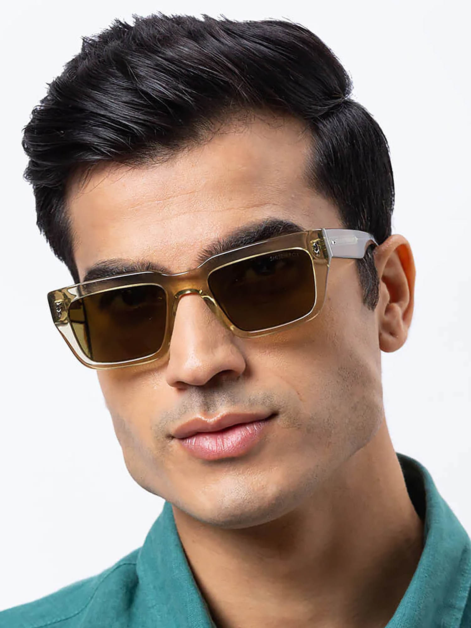 Buy Shisen Fox Habiki Olive Frame Green Lens Sunglasses (53) Online