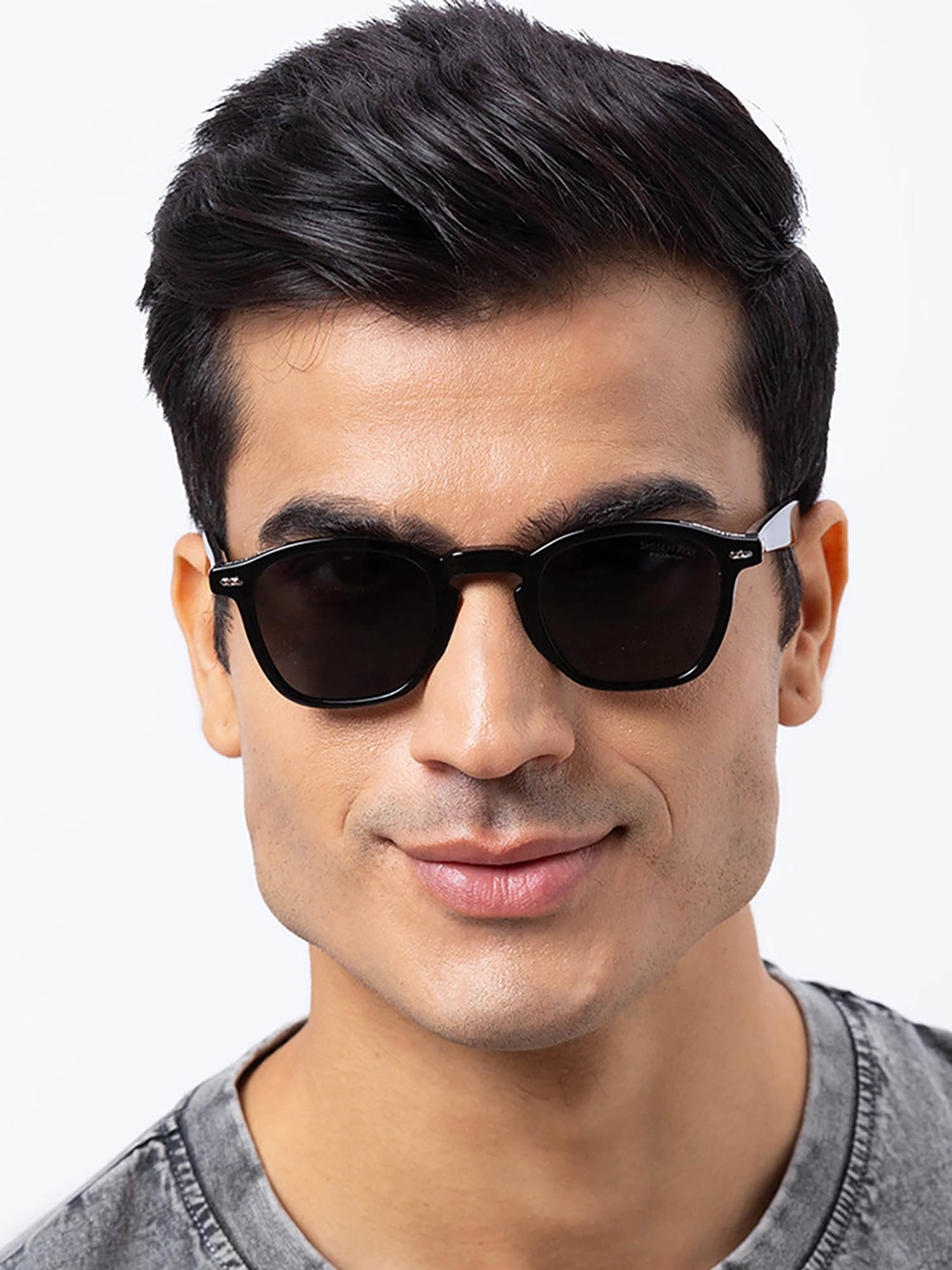 Shisen Fox Niko Black - Crystal & Polarized Frame Grey Lens Sunglasses (46)