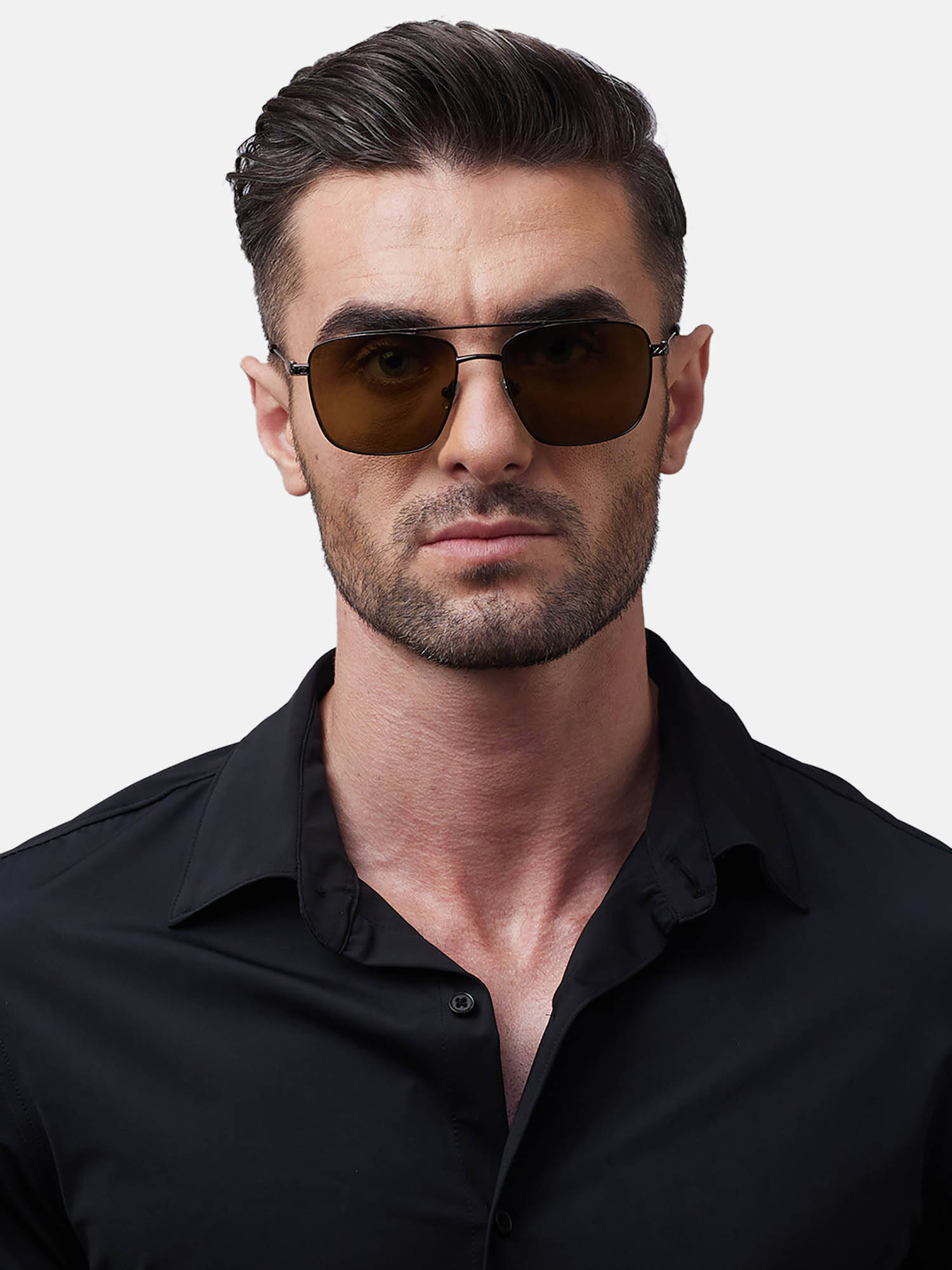 Shisen Fox Kaen Brown Frame Green Lens Sunglasses (57)
