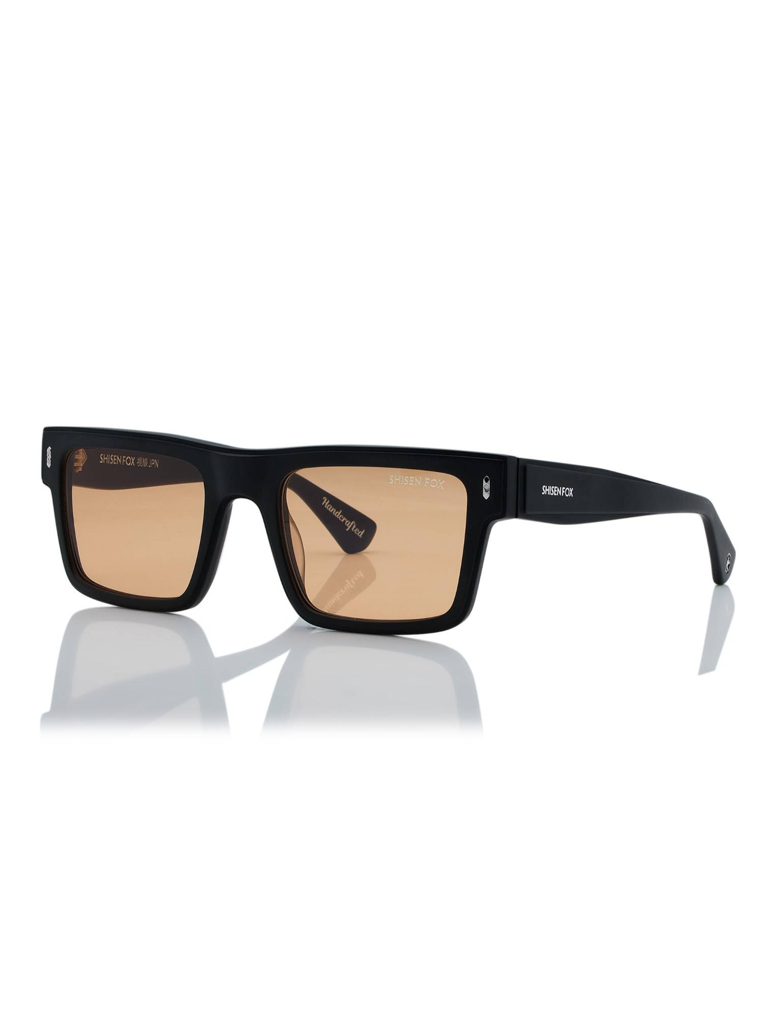 Shisen Fox Kyoto Matte Black Frame Orange Lens Sunglasses (53)