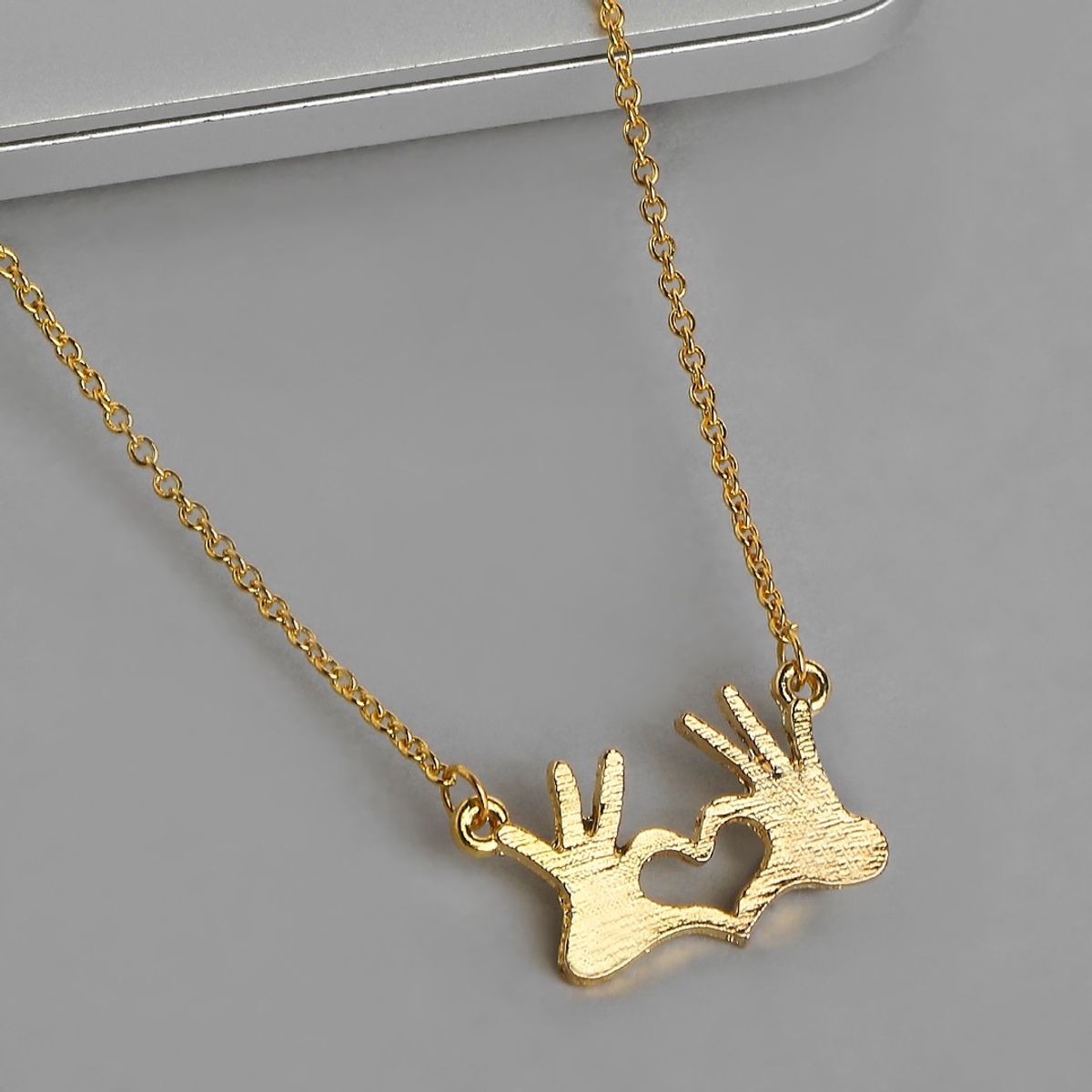 Fabula Jewellery Gold Tone Hand Heart 