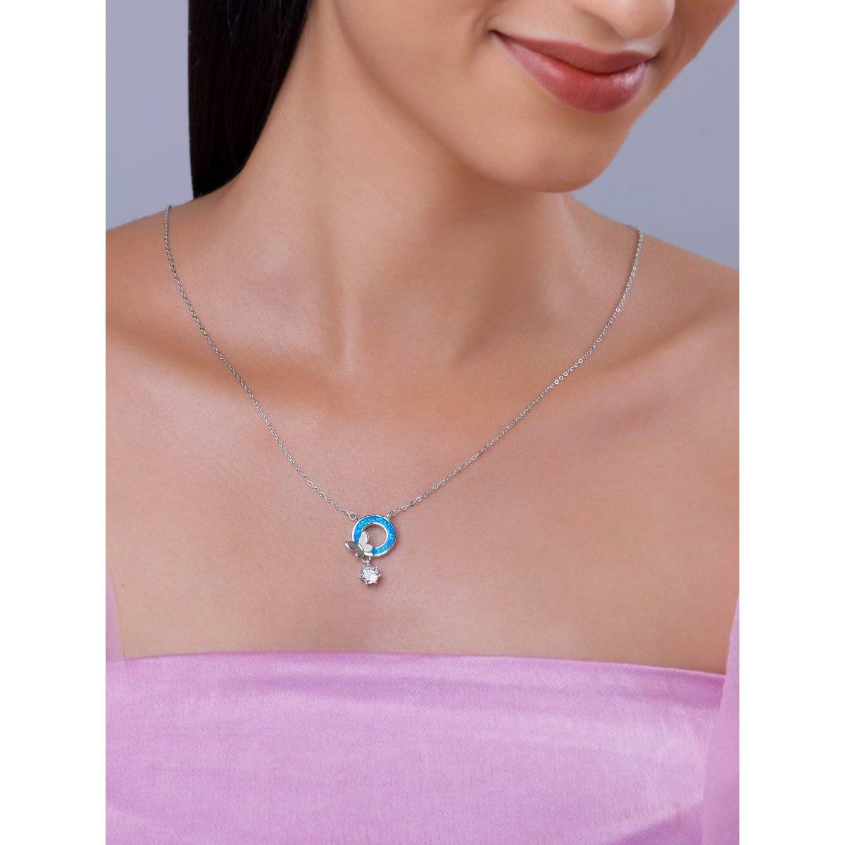 GIVA 925 Blue Be You Necklace
