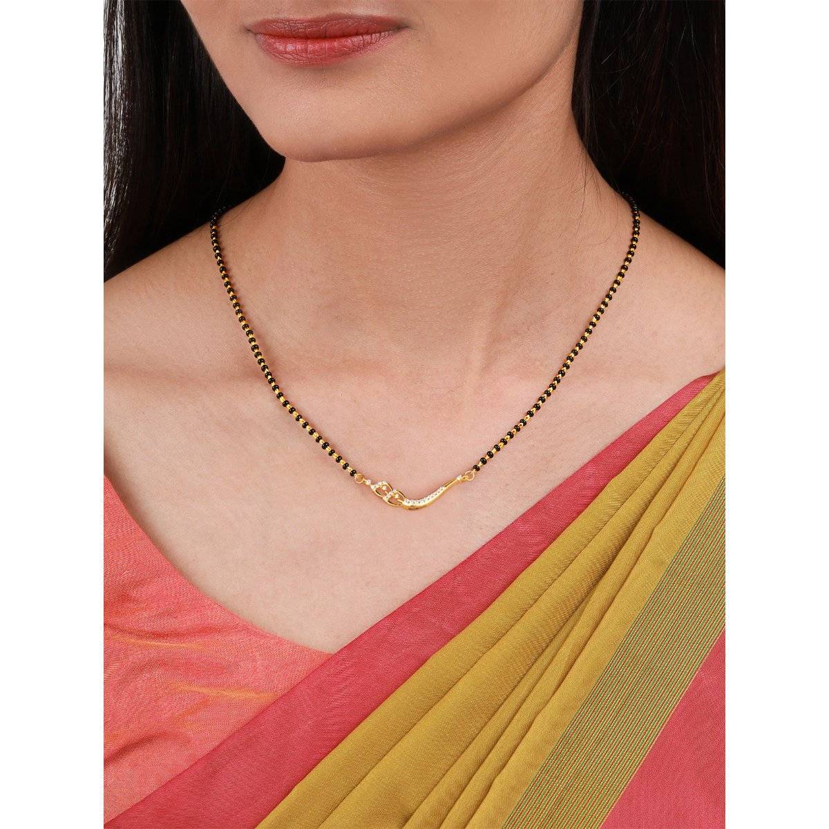GIVA 925 Silver White Match Made In Heaven Mangalsutra