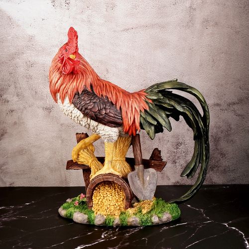 THE WHITE INK DECOR Feng Shui Rooster Showpiece