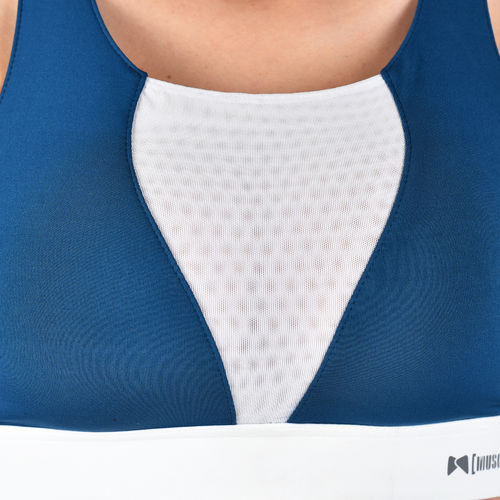 Buy Muscle Torque Running/workout High Impact Front Mesh & Back Design Sports  Bra - Blue Online