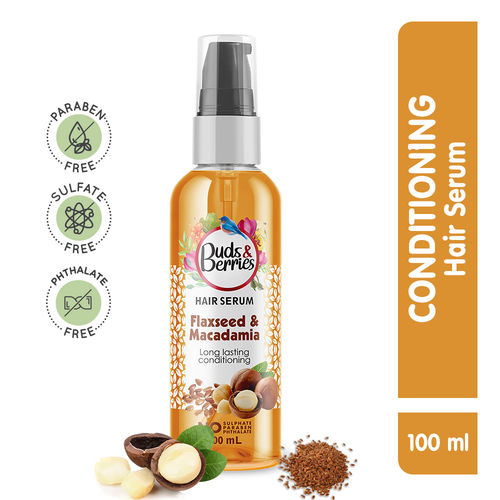 Buds & Berries Flaxseed and Macadamia Hair Serum: Buy Buds & Berries  Flaxseed and Macadamia Hair Serum Online at Best Price in India | Nykaa