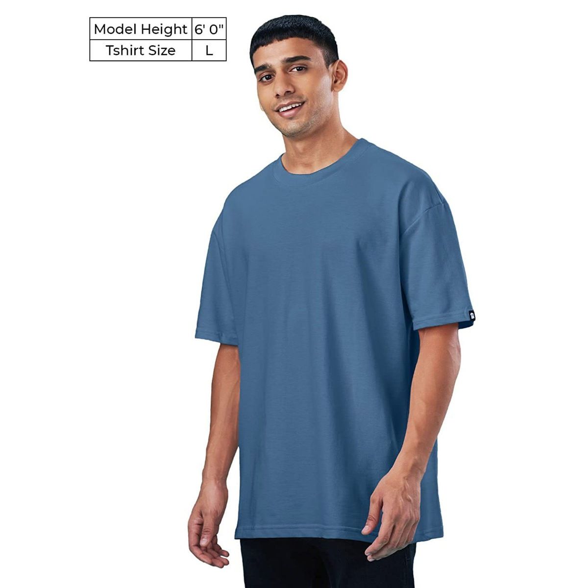 Buy The Souled Store |Men & Boys Round Neck Denim Blue Color T-Shirt |  Solid Half Sleeve Oversized | 100% Cotton T-Shirts at Amazon.in
