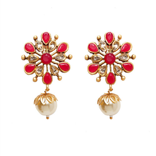 Pagadam Earrings Gold Buy Fida Wedding Ethnic Temple Gold Pearl