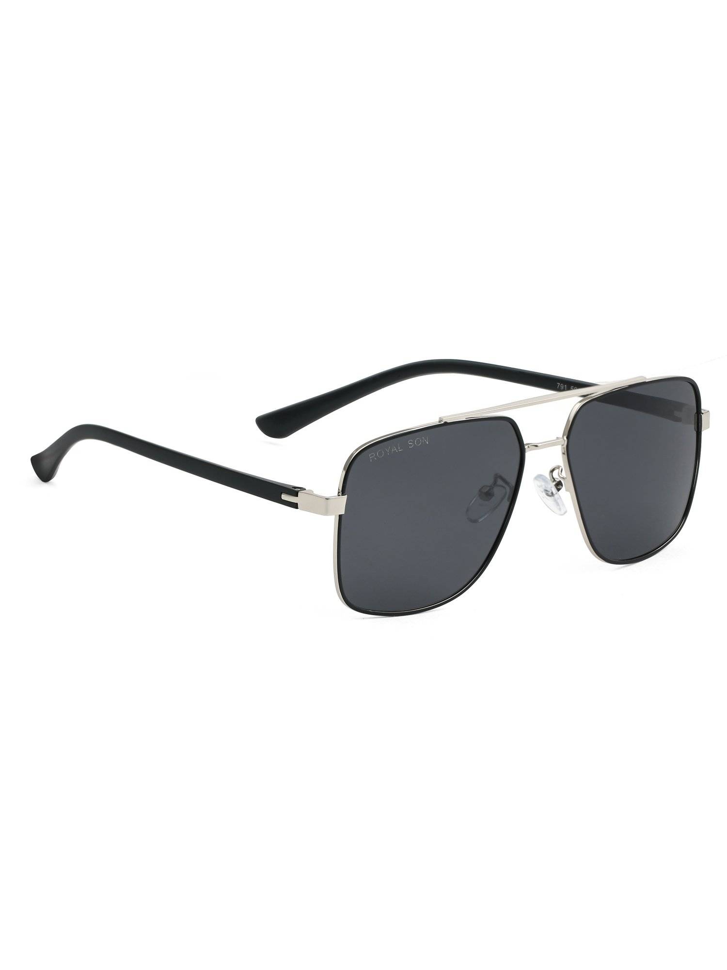 Royal Son Black Polarized Retro Square Sunglasses - CHI0049-C1-R1