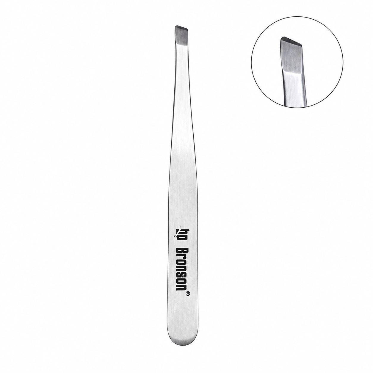Bronson Professional Square Tip Tweezer Plucker For Eyebrow Facial Hair Removal Stainless Steel