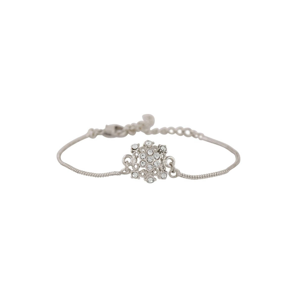 Estele Rhodium Plated Nakshi Style Bracelet with Austrian Crystals for Women