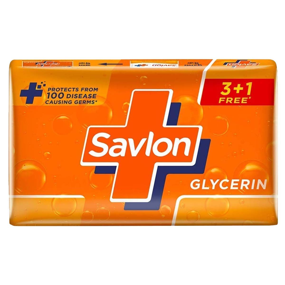 Savlon Moisturizing Glycerin Soap bar (Buy 3 Get 1) with Germ Protection + Savlon Liquid Handwash