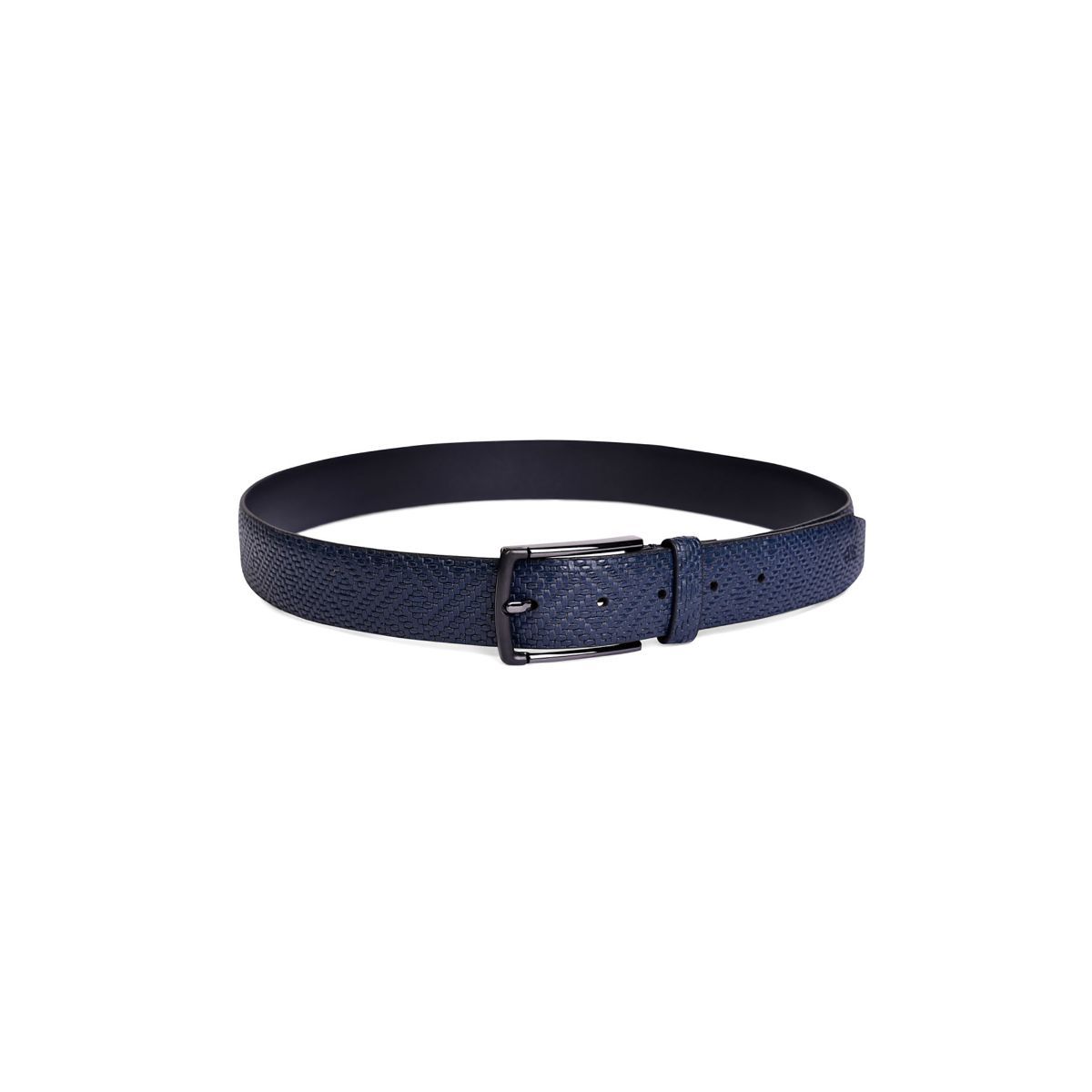 Belwaba Genuine Italian Leather Navy Mens Belt With Shiny Gunmetal Finished Buckle (42) (Navy Blue) At Nykaa, Best Beauty Products Online