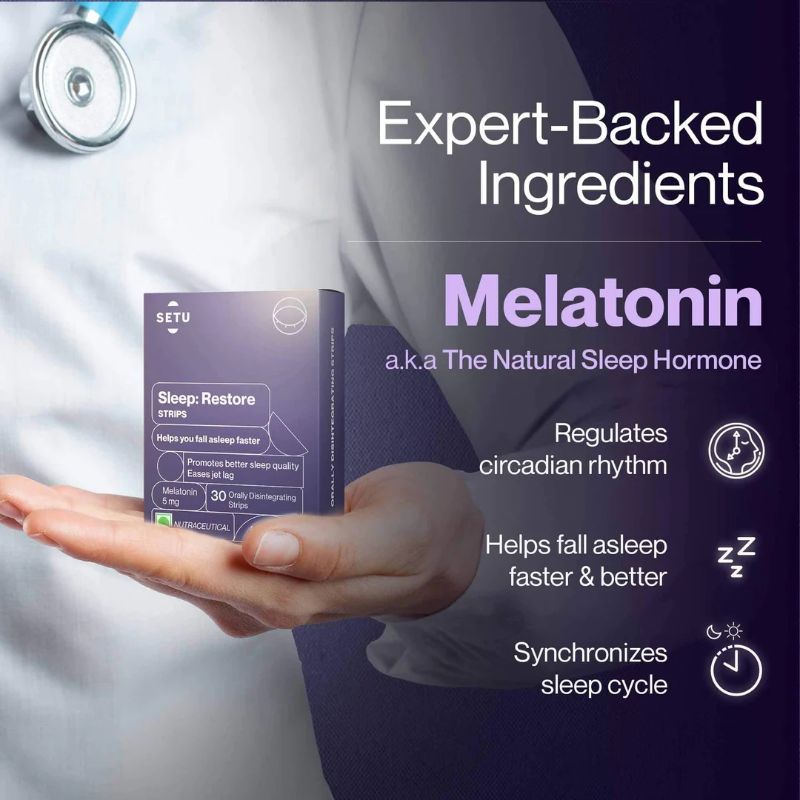 Setu Melatonin 5mg, Promotes Relaxation & Sleep, Non Habit Forming ...