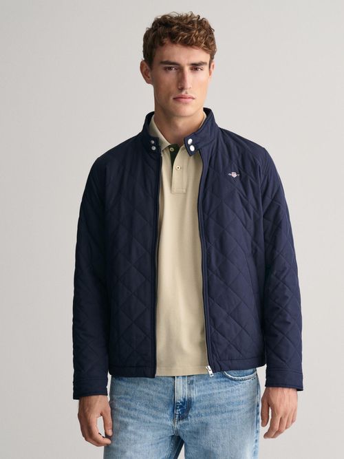 Buy GANT Men Navy Blue Solid High Neck Full Sleeves Quilted Jacket