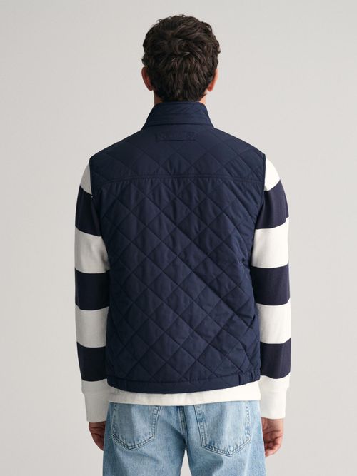 Gant Sleeveless Jacket For Men GANT Men Navy Blue Solid High Neck